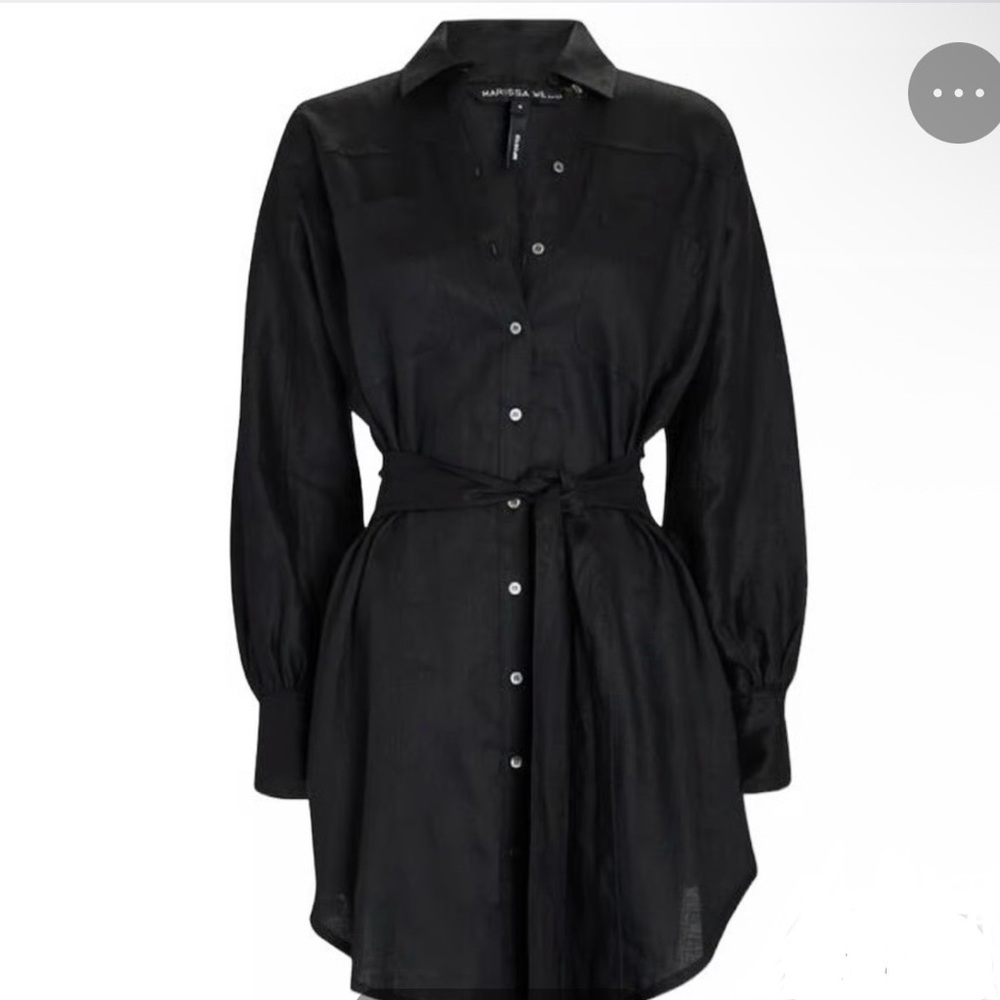 Marissa Webb Black Linen Emmerson Shirt Dress X Small Revolve NWOT